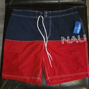 Nautica Men's Navy and Red Board Shorts